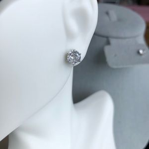 Round CZ Zircon Stud Earrings